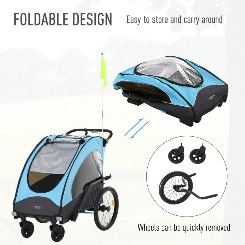 3-in-1 Bike Trailer - Blue