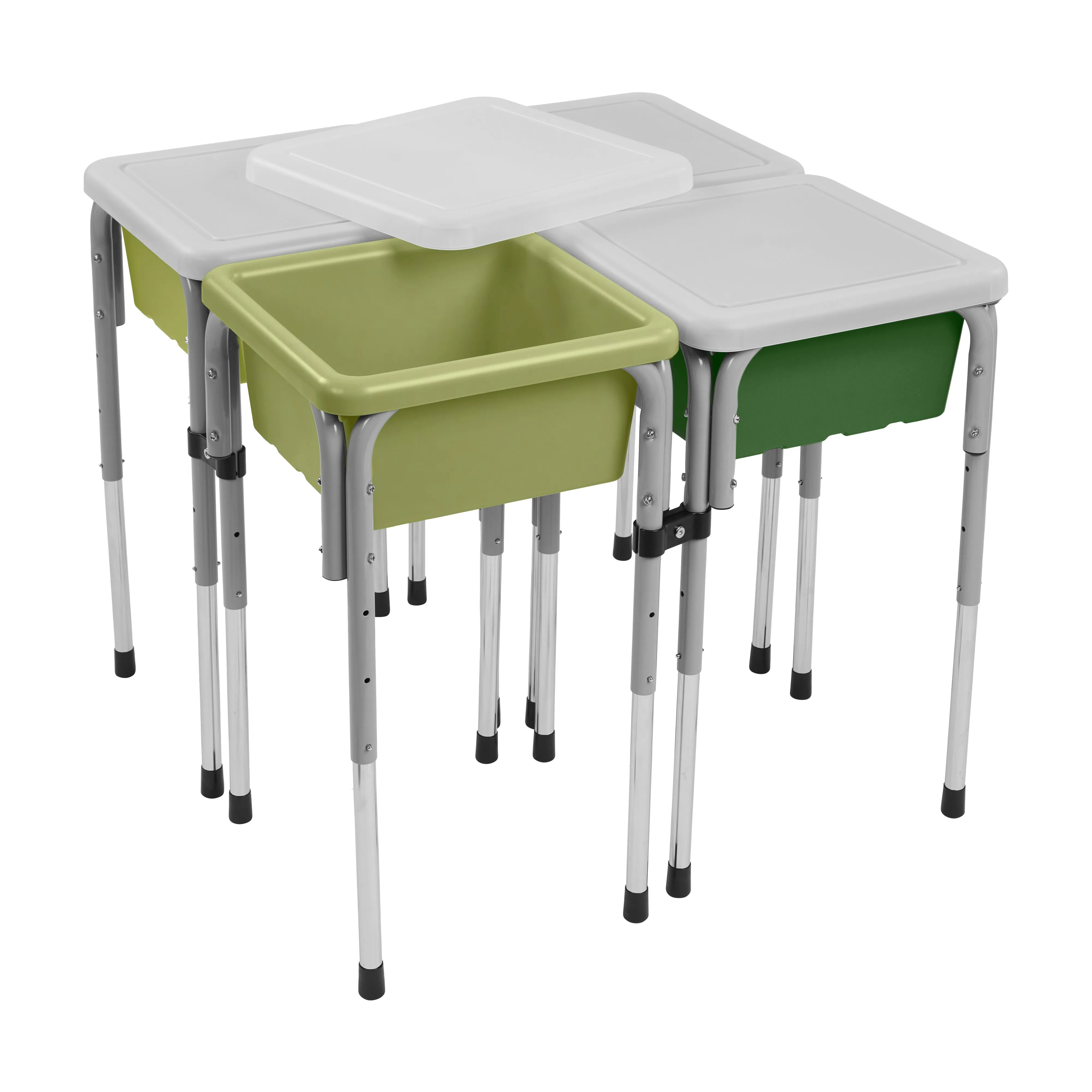 4-Station Sand and Water Adjustable Play Table, Sensory Bins