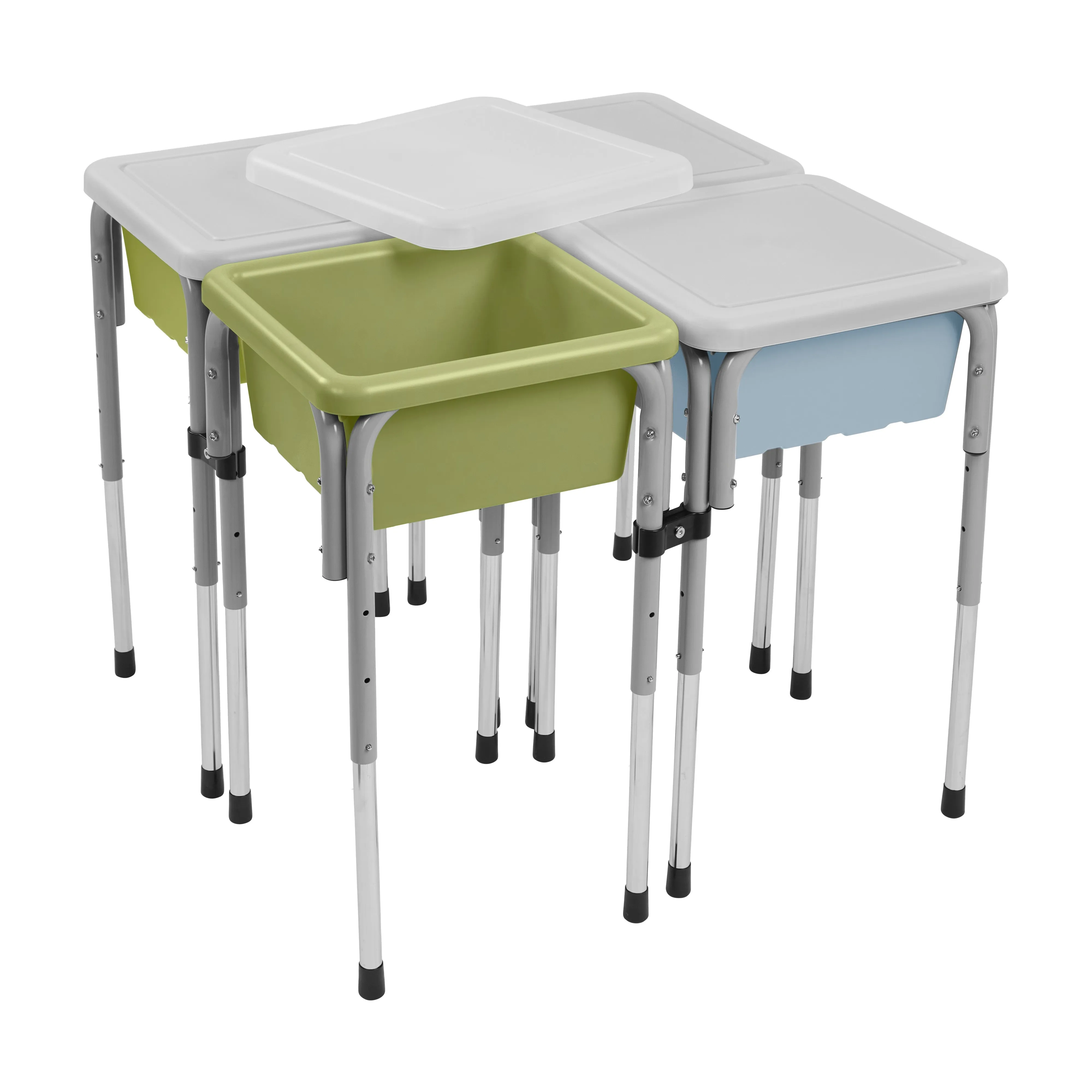 4-Station Sand and Water Adjustable Play Table, Sensory Bins