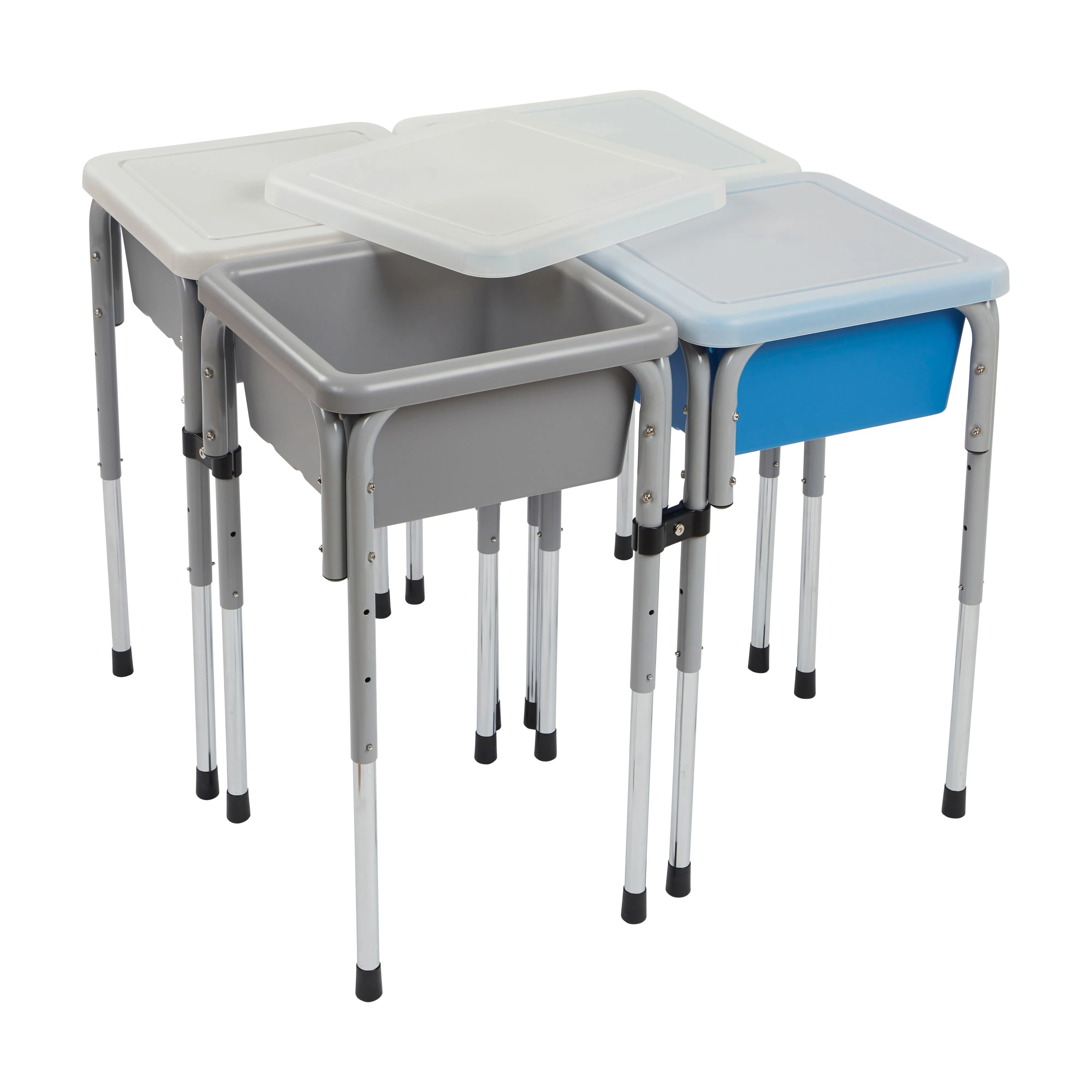 4-Station Sand and Water Adjustable Play Table, Sensory Bins