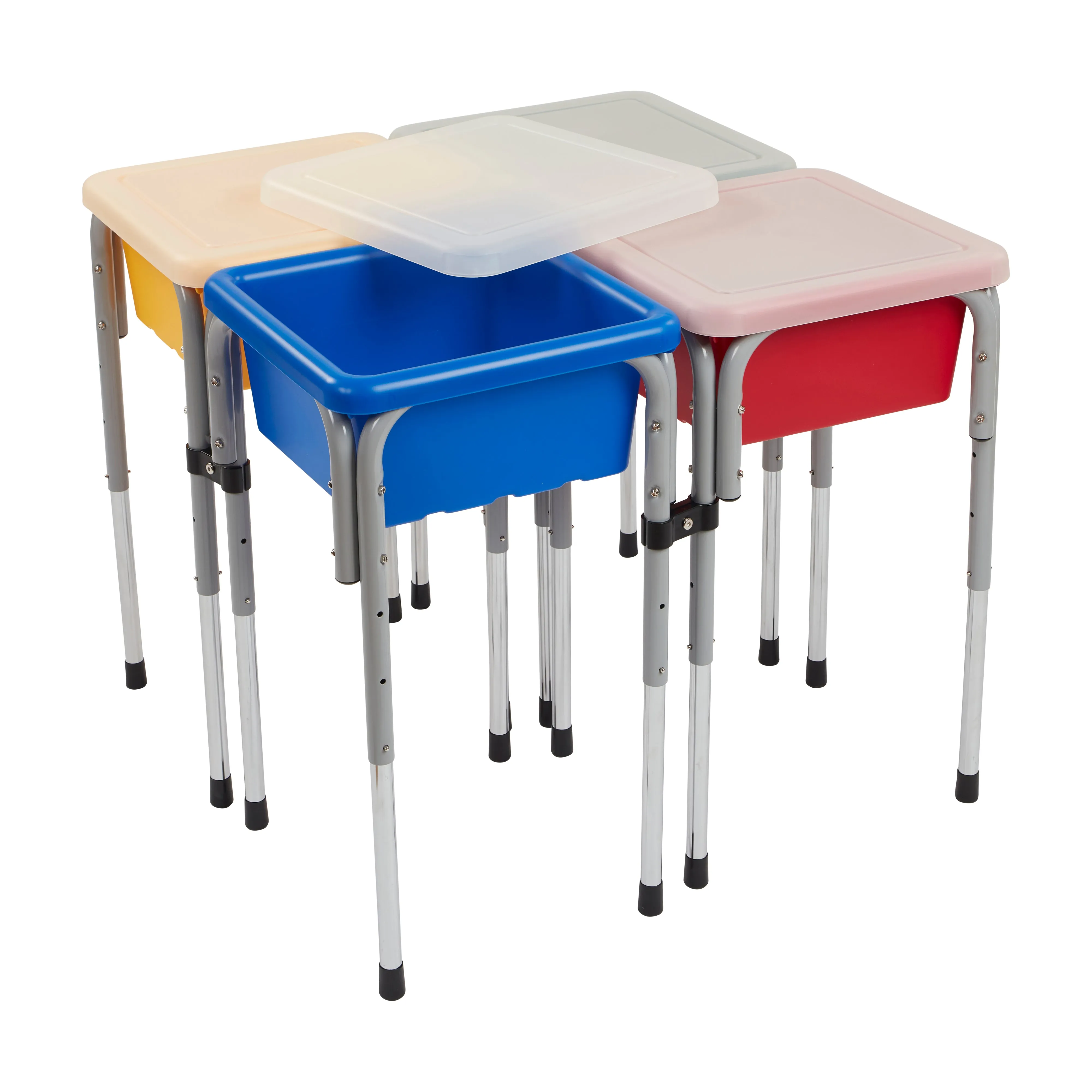 4-Station Sand and Water Adjustable Play Table, Sensory Bins