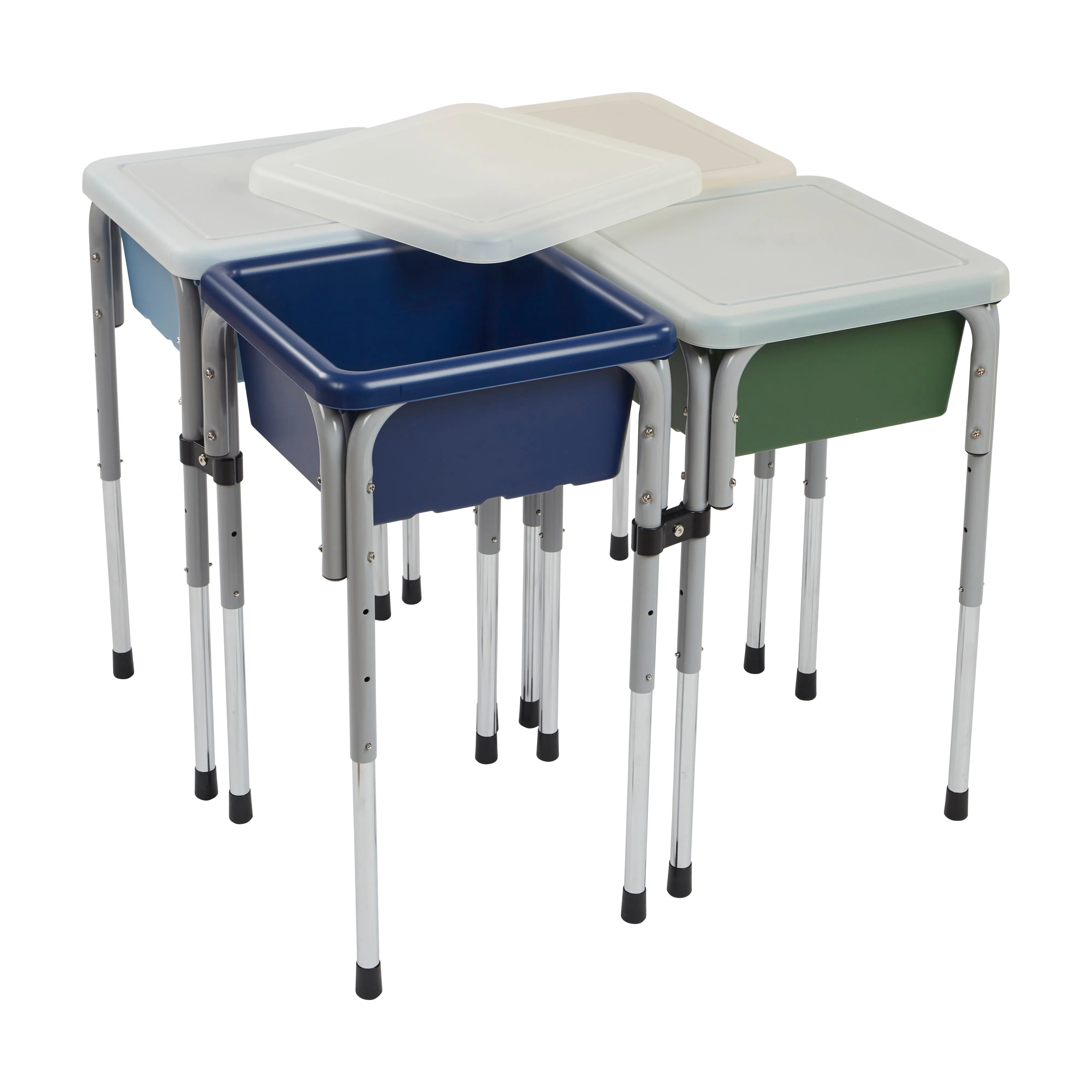 4-Station Sand and Water Adjustable Play Table, Sensory Bins