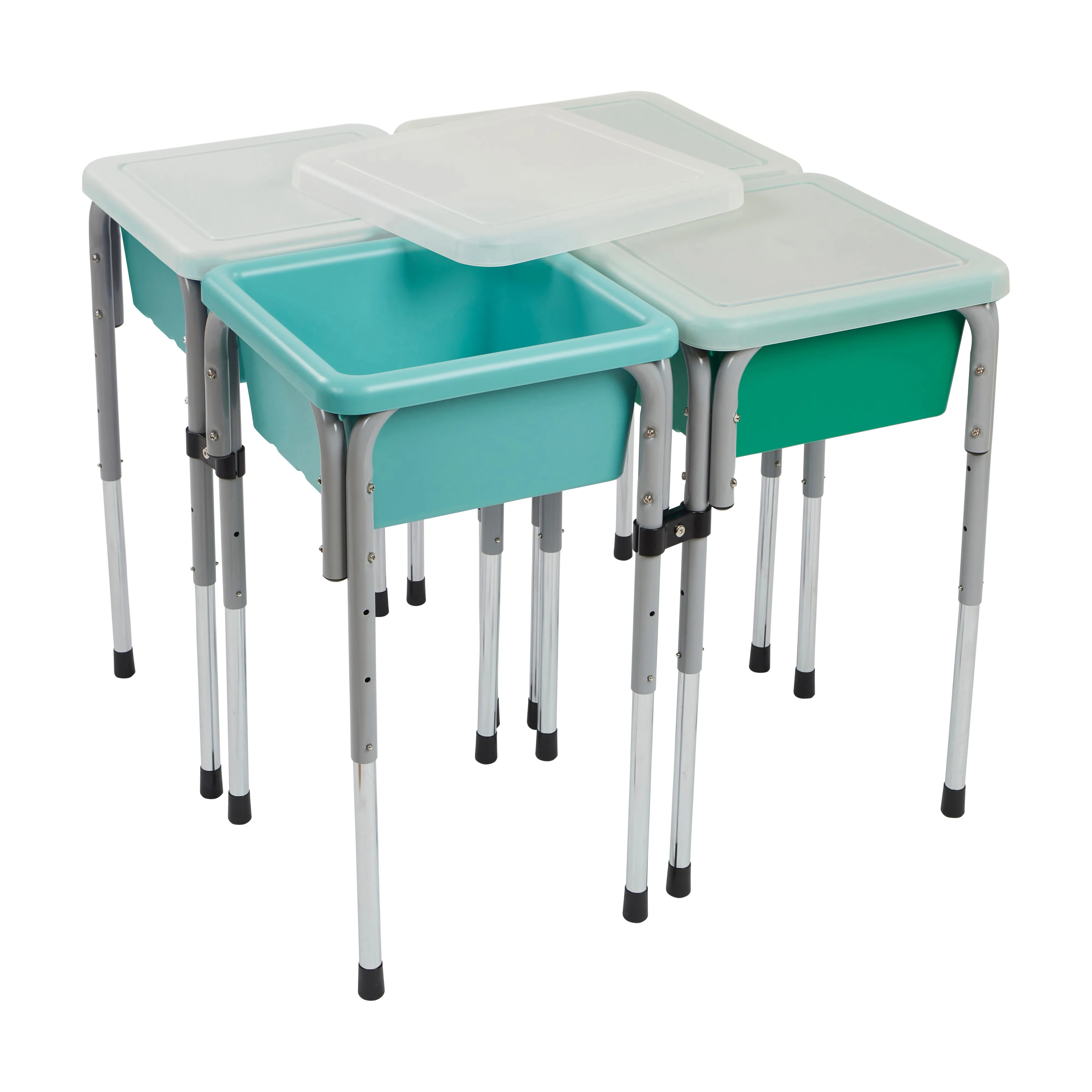 4-Station Sand and Water Adjustable Play Table, Sensory Bins