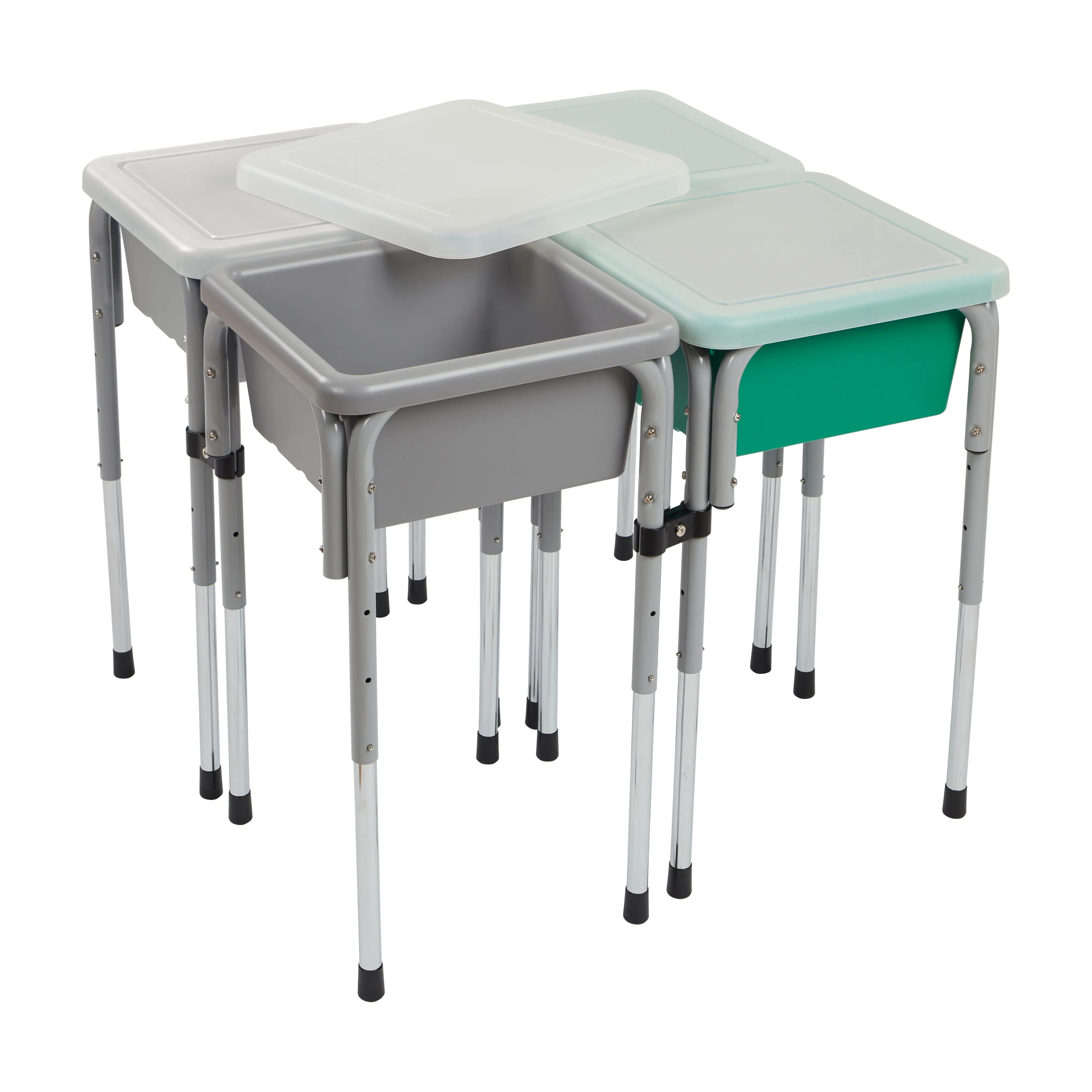 4-Station Sand and Water Adjustable Play Table, Sensory Bins