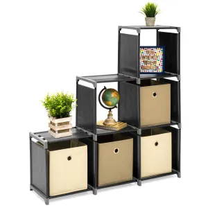 6-Drawer Multi-Purpose Cubby Storage Cabinet - Black