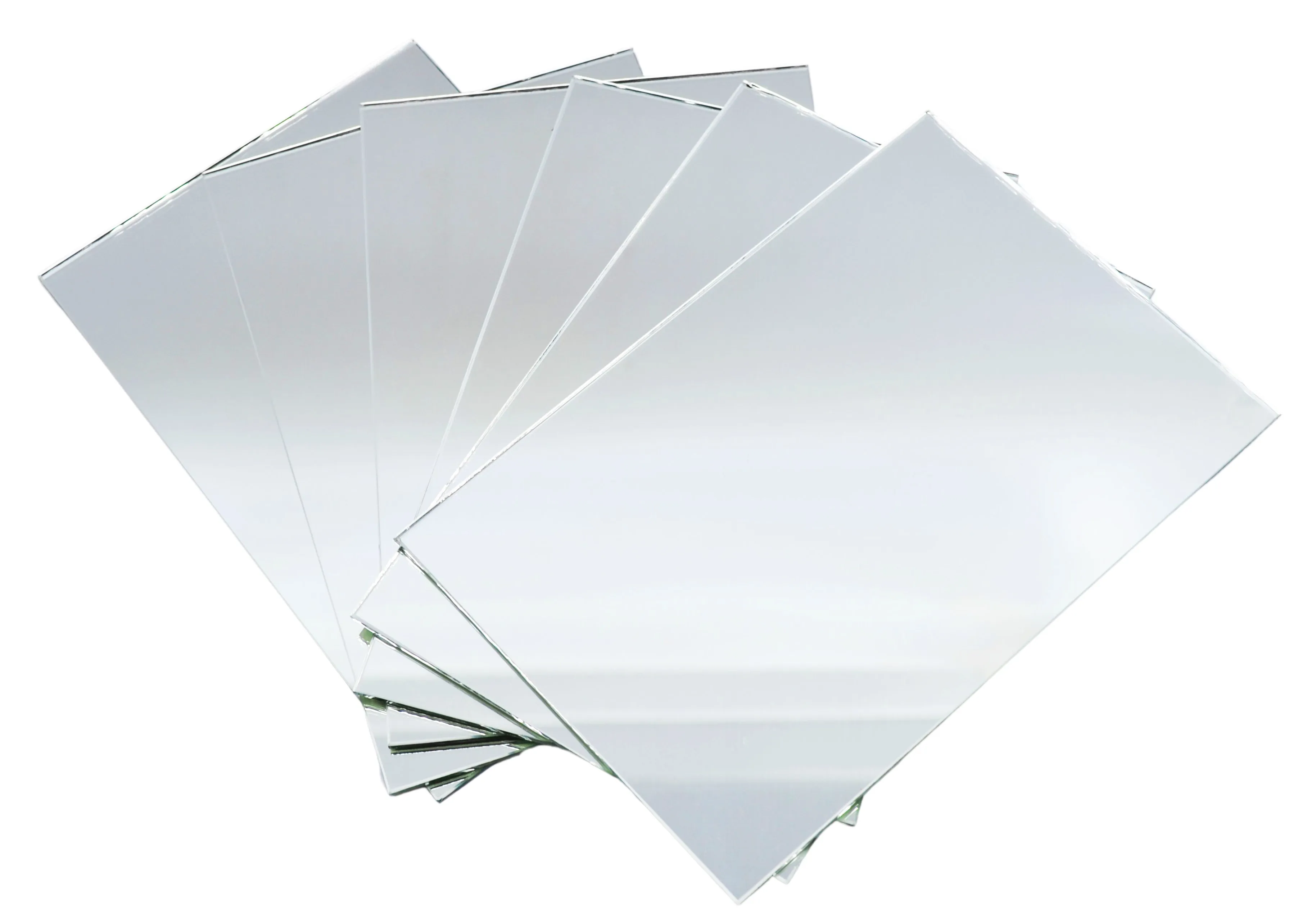 6PK Plano Mirrors, 6 x 4 Inch - Glass - Multi Use - Reflective, Lightweight - Eisco Labs