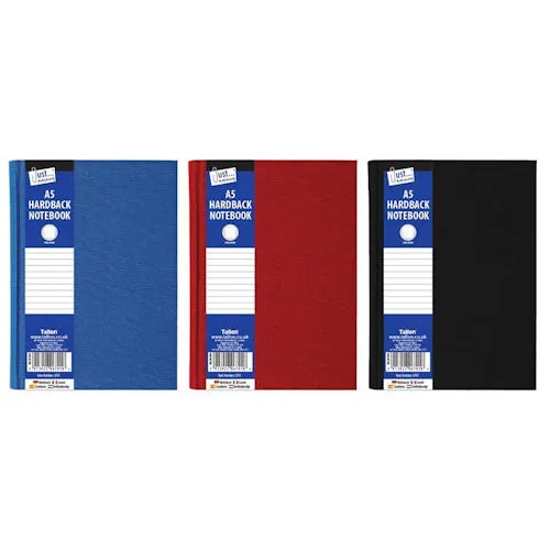 A5 Ruled Hardback Notebook - Assorted Colour Journal Diary Lined Paper