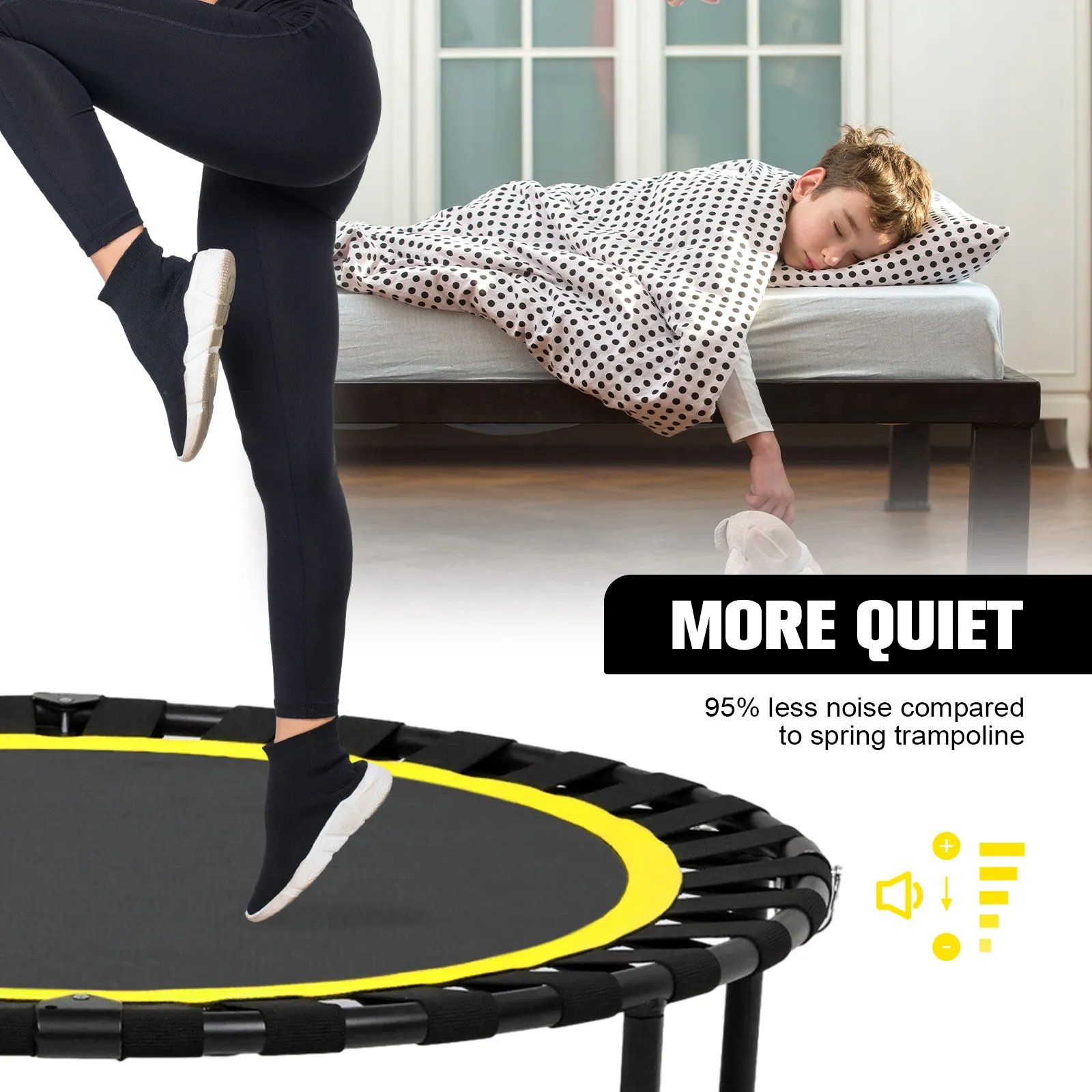 Advwin 50 inch Mini Trampoline Adjustable Handle