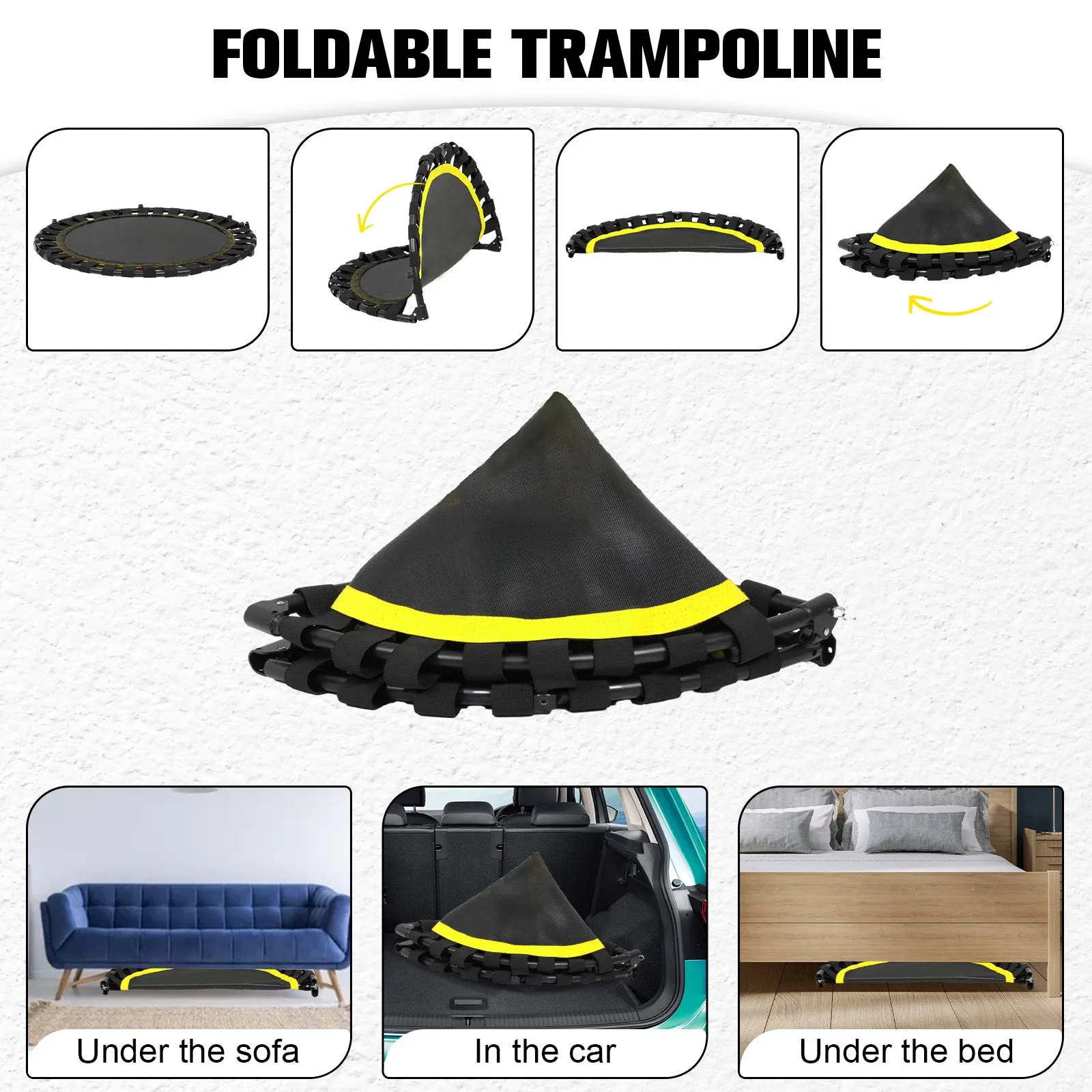 Advwin 50 inch Mini Trampoline Adjustable Handle