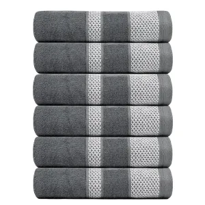 BePlush Zero Twist Bamboo Hand Towels Set of 2 Grey : Ultra Soft, Highly Absorbent, Quick Dry, Anti Bacterial Napkins for Hand Towel || 450 GSM, 40 X 60 cms