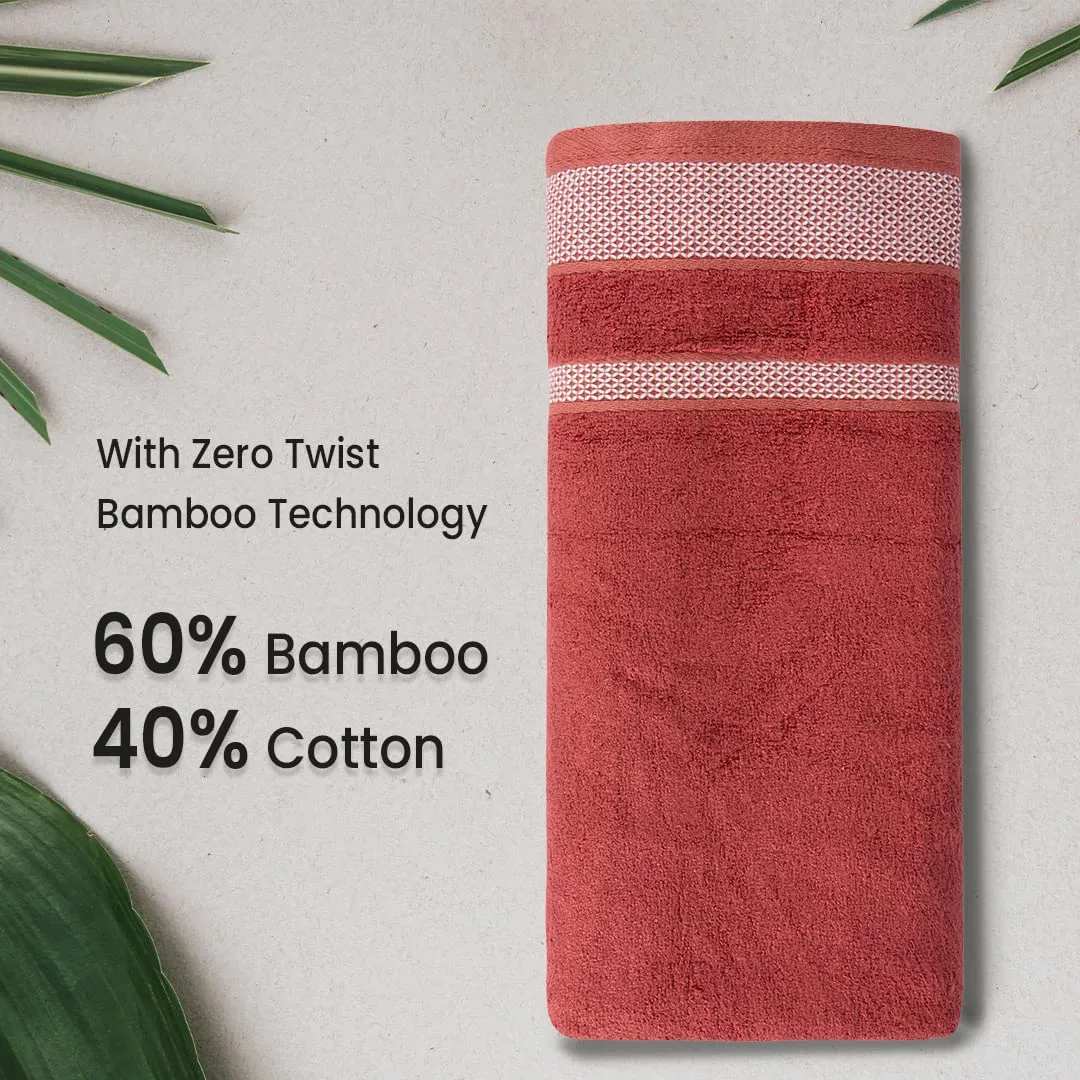 BePlush Zero Twist Bamboo Hand Towels Set of 4 Emerald Blue & Rust : Ultra Soft, Highly Absorbent, Quick Dry, Anti Bacterial Napkins for Hand Towel || 450 GSM, 40 X 60 cms