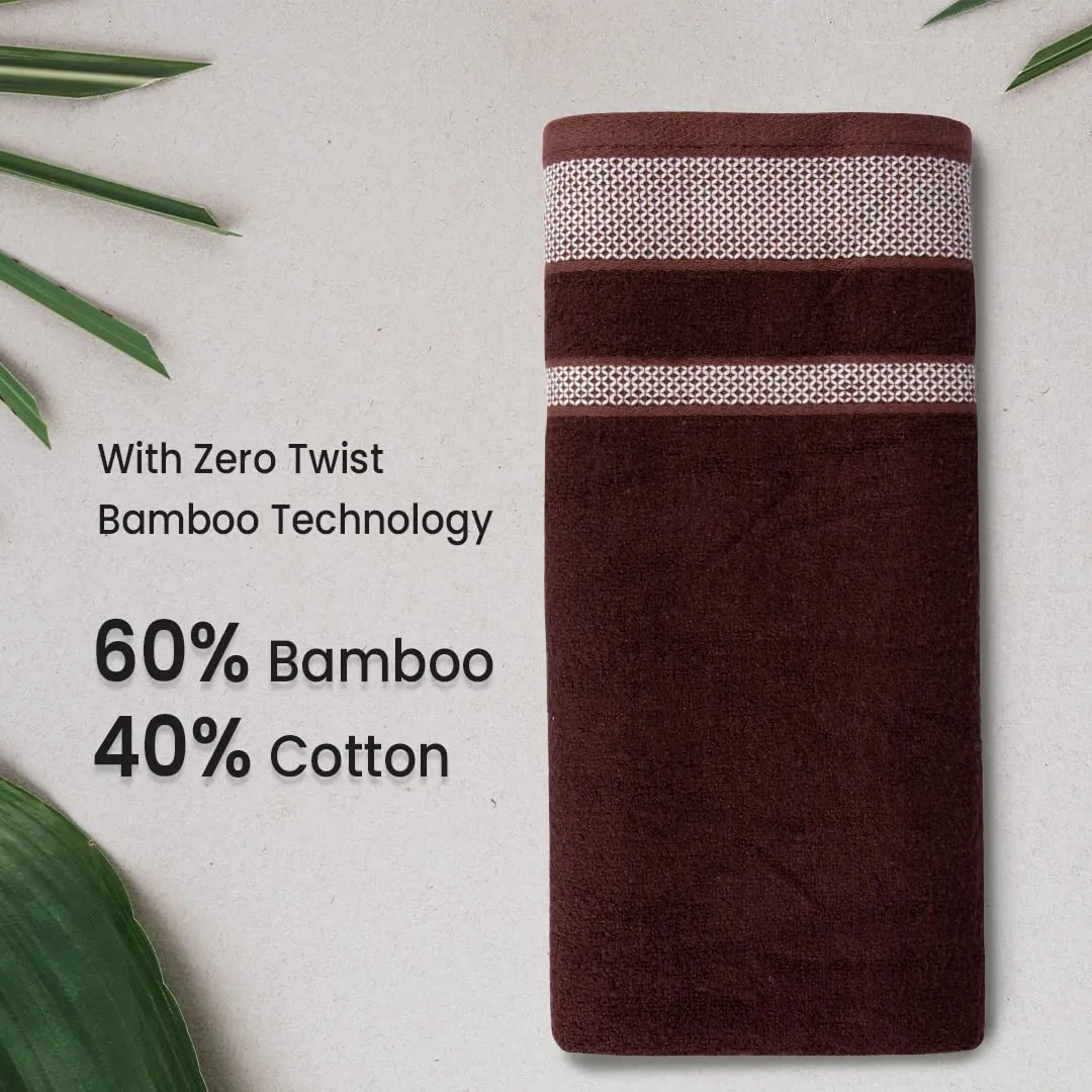 BePlush Zero Twist Bamboo Towels for Bath | Ultra Soft, Highly Absorbent, Quick Dry, Anti Bacterial Bamboo Bath Towel for Men & Women || 450 GSM, 29 x 59 Inches (1, Brown)