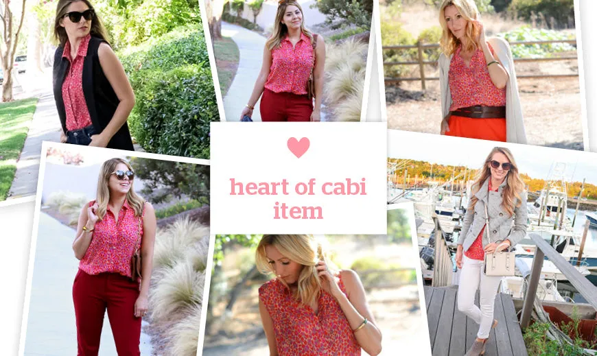 CABI HEARTBREAKER ANIMAL PRINT TOP - L