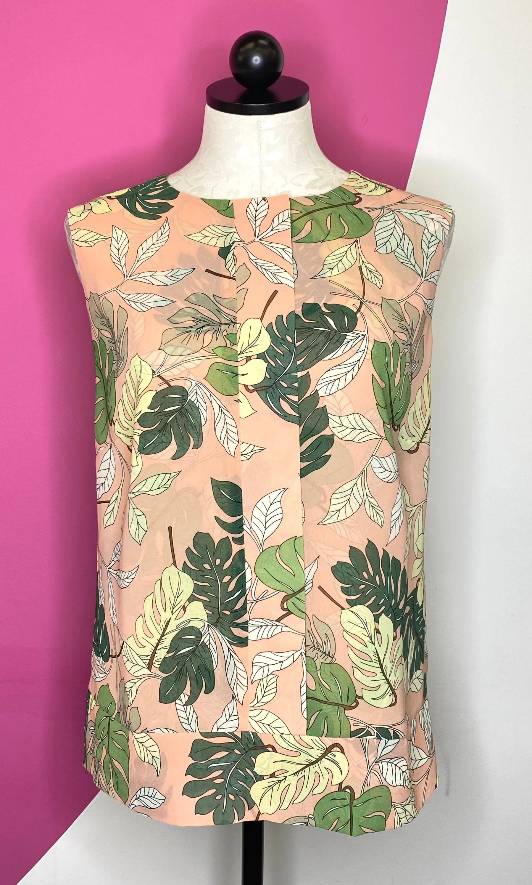 CABI TROPICAL PALM LEAF BLOUSE - S