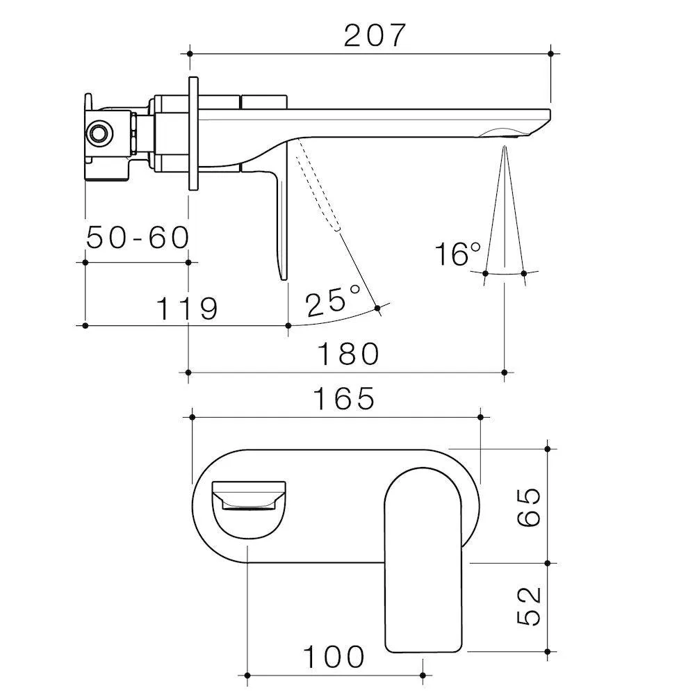 Caroma Urbane II Wall Basin/Bath Mixer Round Plate - Brushed Nickel