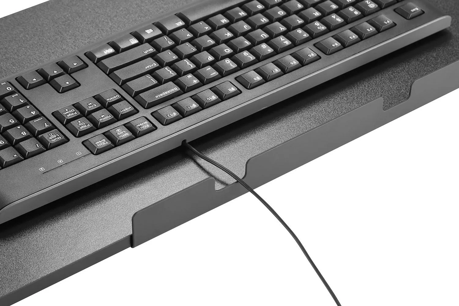 Clamp-On Adjustable Keyboard Tray, Under Desk Keyboard Tray, Improve Comfort Increasing Usable Desk Space, Black (KBD-C)