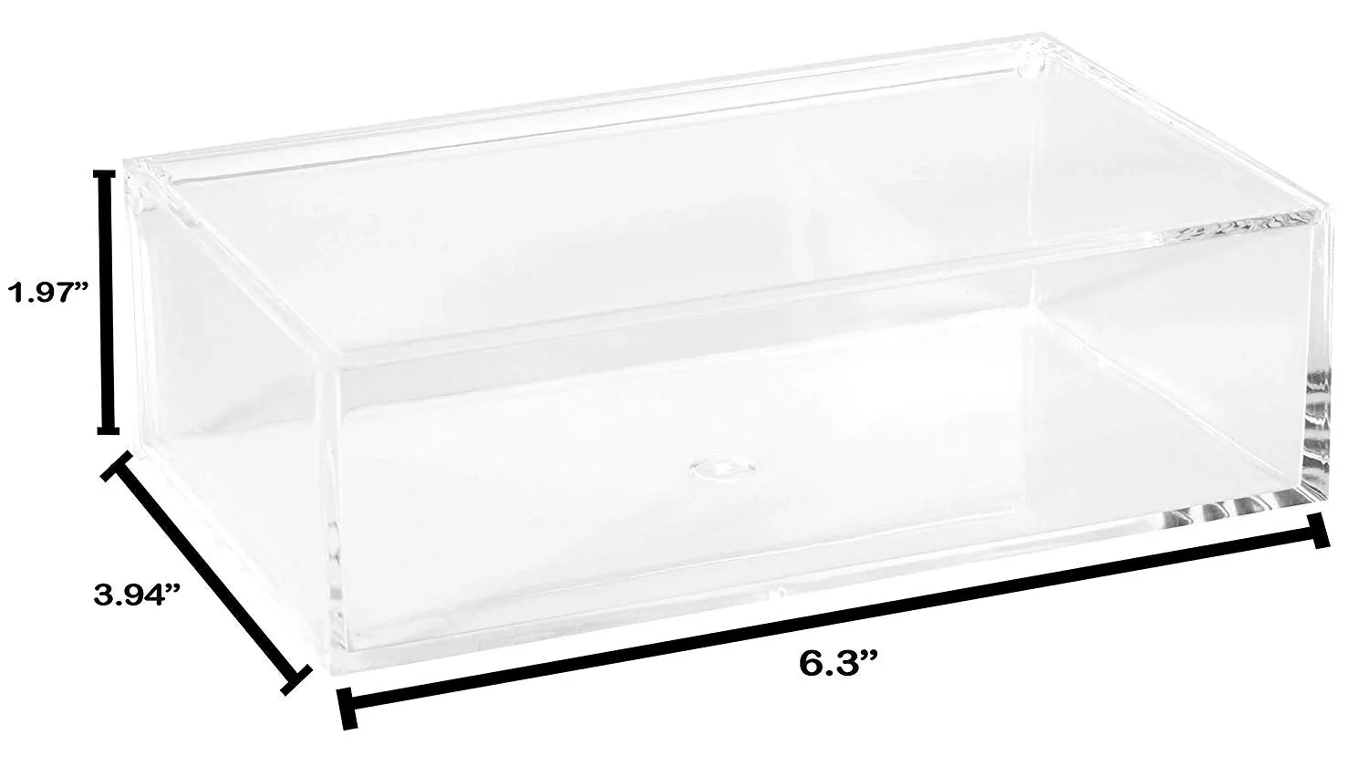 Clear Acrylic Boxes 4 Pack 6.3''x3.94''x1.97''