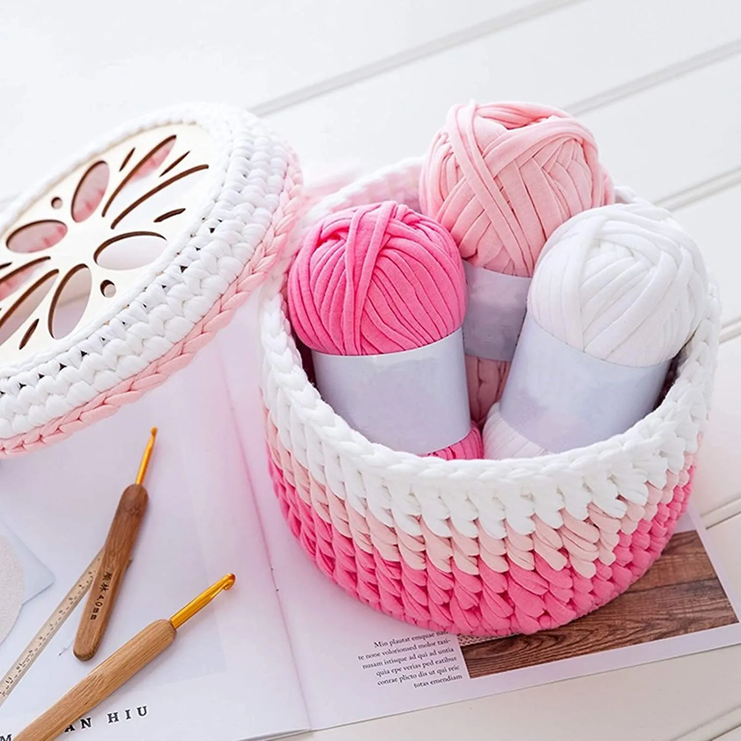 Cliths Crochet Basket Base Wooden Basket Bottoms for Crochet Making for Yarn Bag Knitting Bags, 5.9 inch