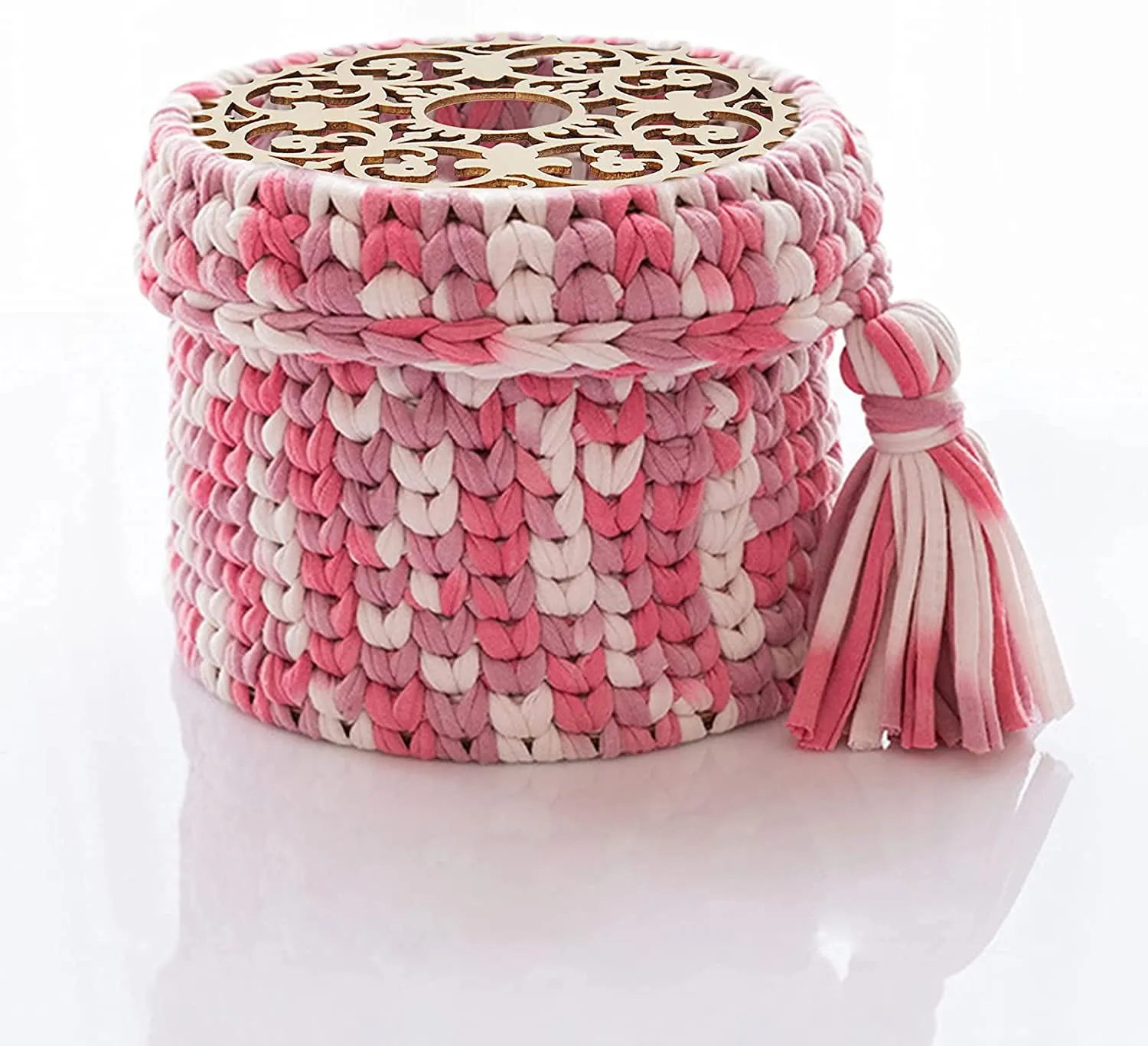 Cliths Crochet Yarn Basket Bottom for Making Crochet Knitting Bag Yarn Storage, 5.9 inch, Wooden Bottom