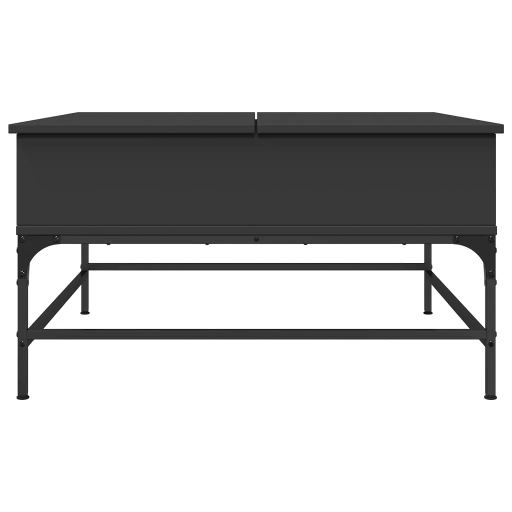 Coffee Table Black 80x80x45 cm Engineered Wood and Metal