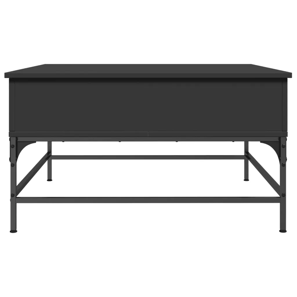 Coffee Table Black 80x80x45 cm Engineered Wood and Metal