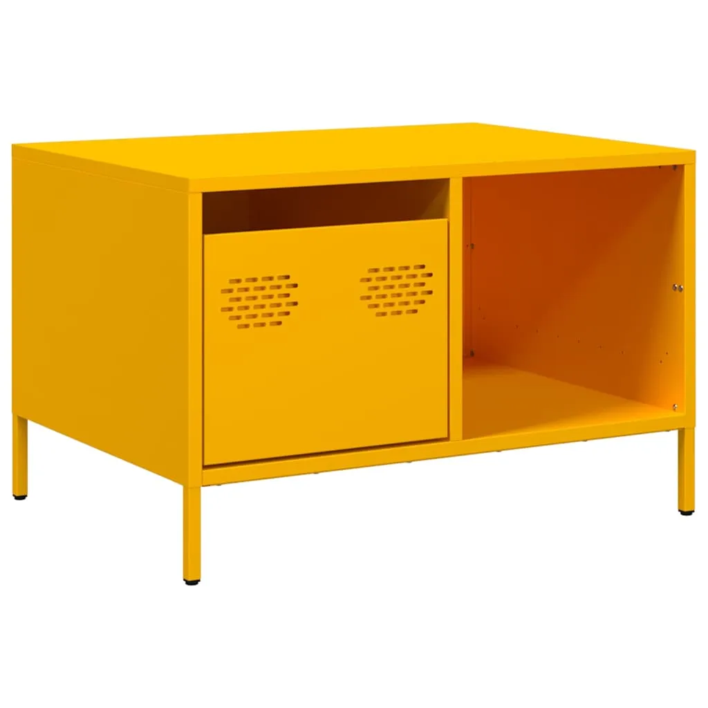 Coffee Table Mustard Yellow 68.5x50x43.5 cm Cold-rolled Steel