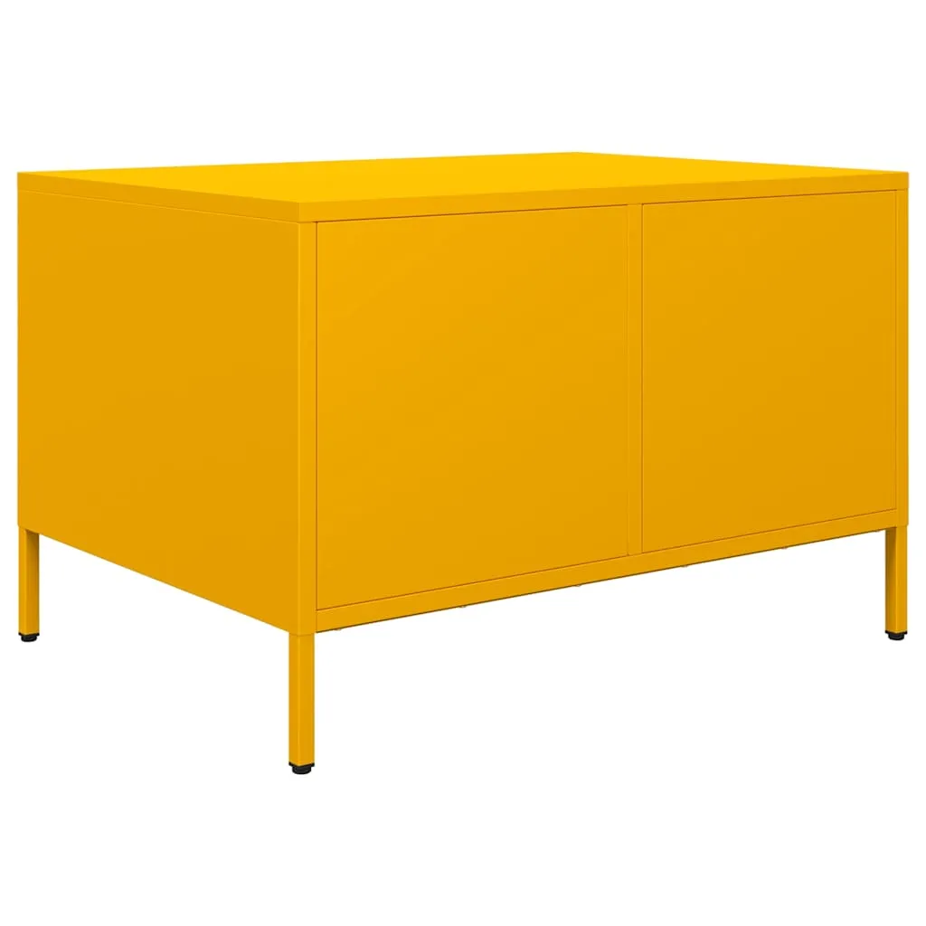 Coffee Table Mustard Yellow 68.5x50x43.5 cm Cold-rolled Steel