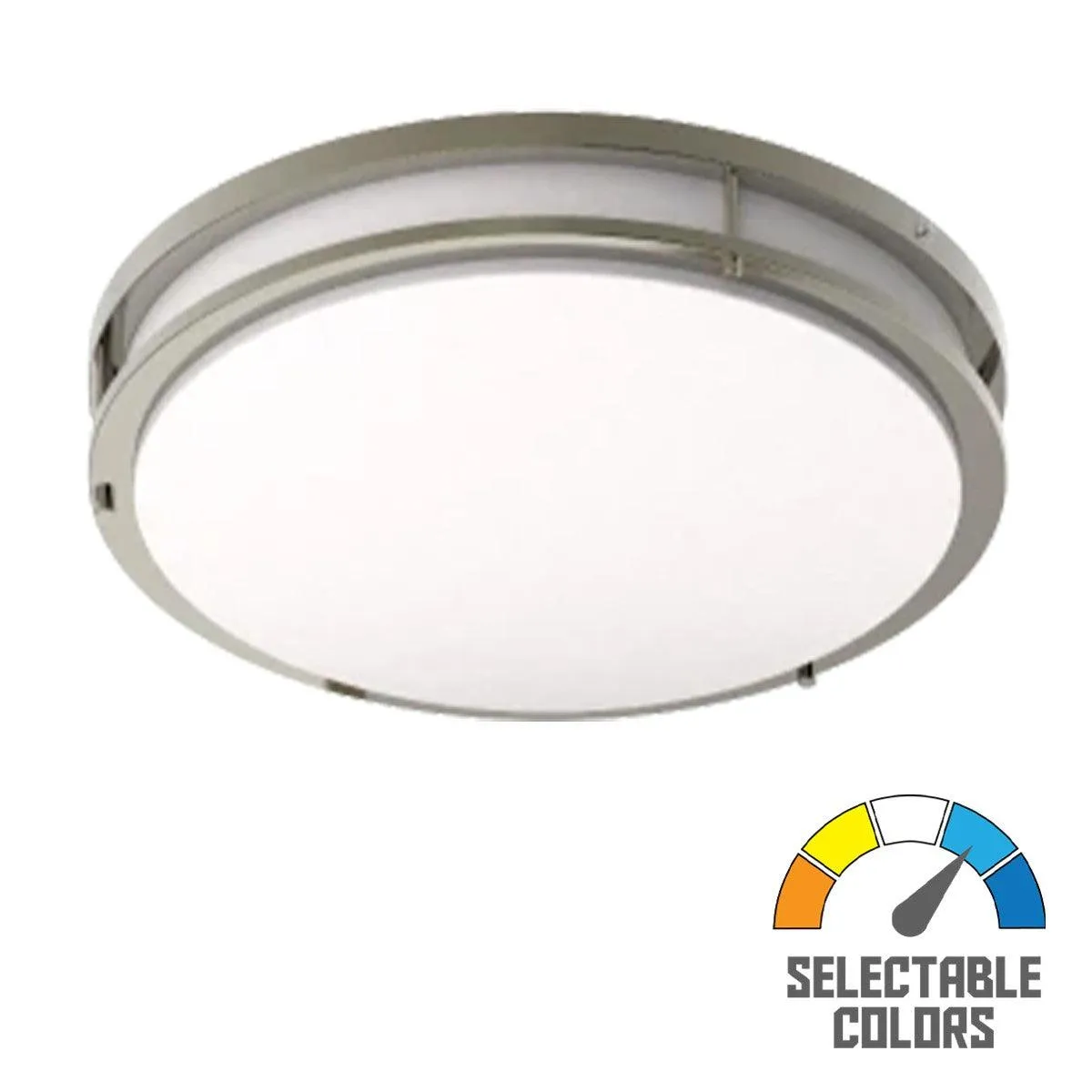 CRVFA 18 In. LED Flush Mount Mount Light 120-277V Selectable CCT Brushed Nickel Finish