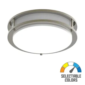 CURV 12 In. LED Flush Mount Light Selectable CCT Brushed Nickel Finish