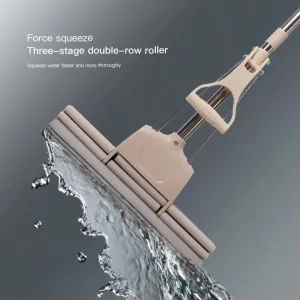 Dual Roller PVA Sponge Mop with Telescopic Handle – Super Absorbent Mop for Indoor Floor Cleaning