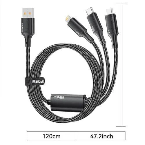 ESSAGER 3 in 1 100W Quick Charging Cable