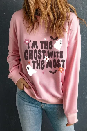 Graphic Round Neck Long Sleeve Sweatshirt