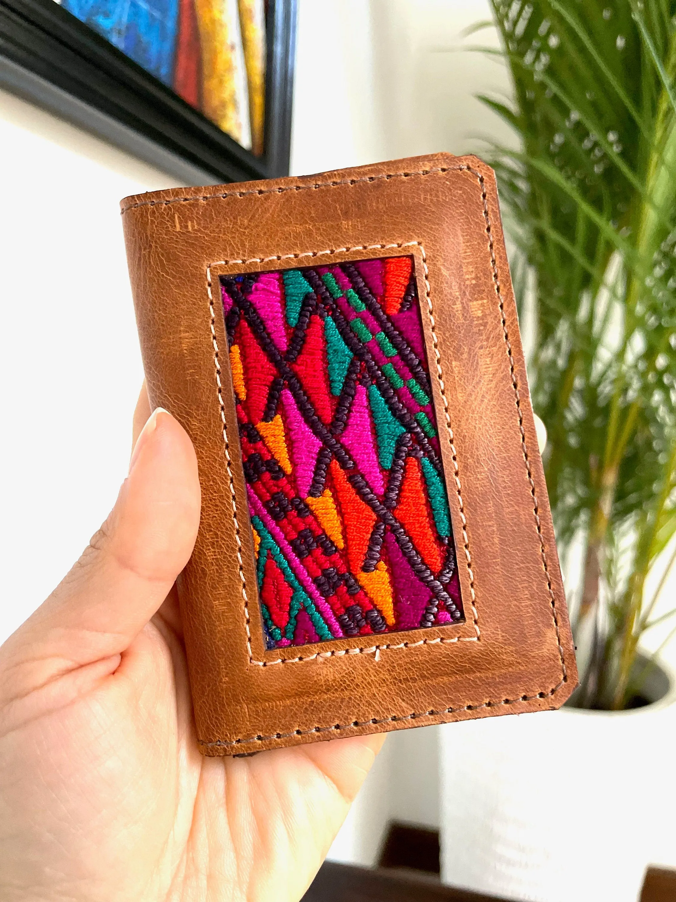 Guatemalan Authentic Leather/Huipil Card Holders