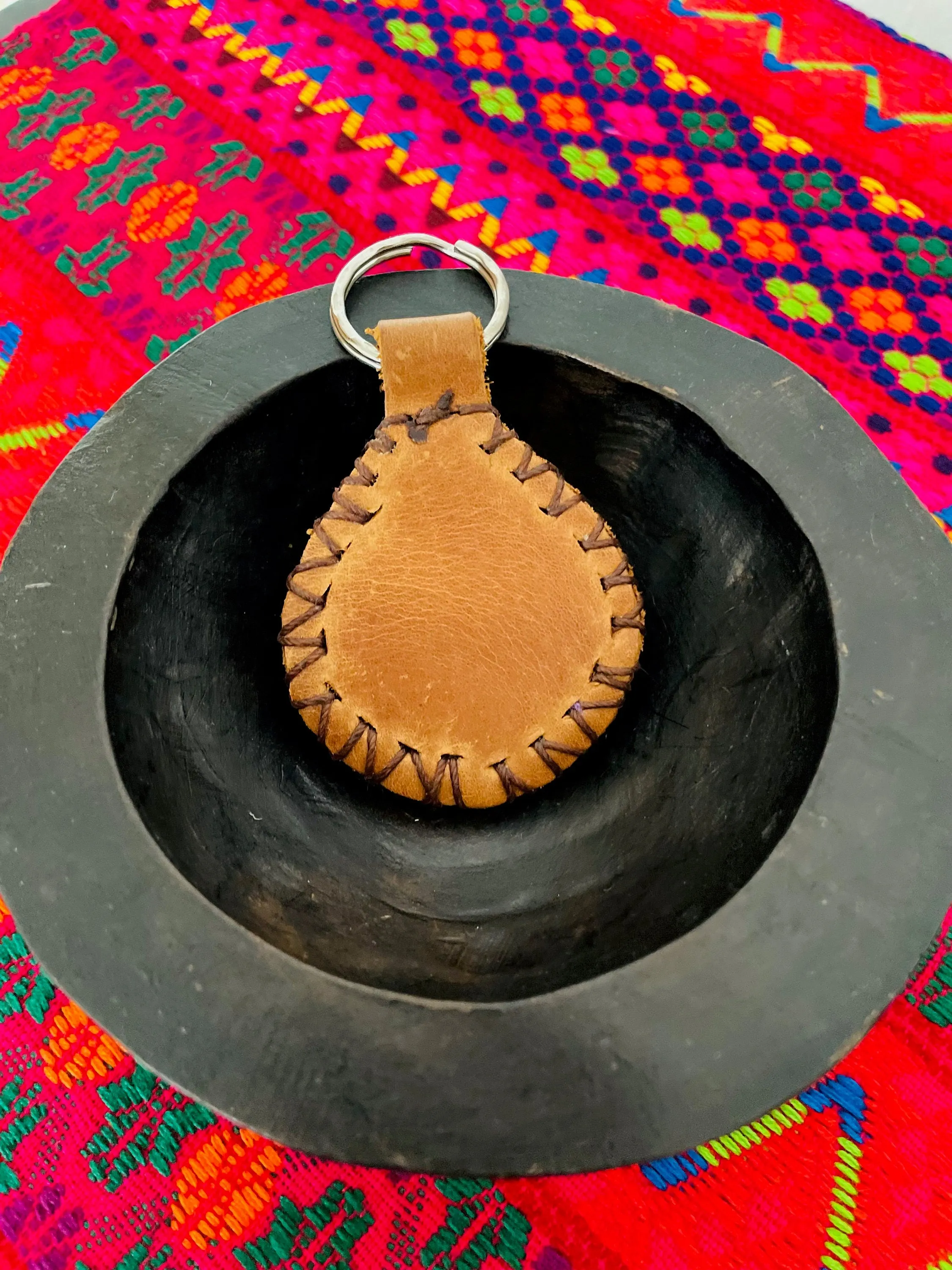 Guatemalan Genuine Leather/Huipil Key Chains