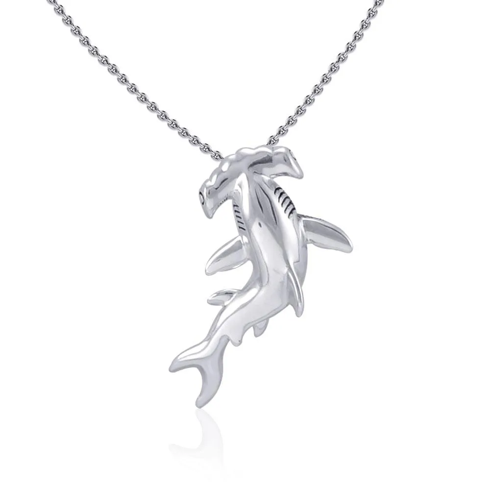 Hammerhead Shark Necklace & Pendant - 925 Real Sterling Silver