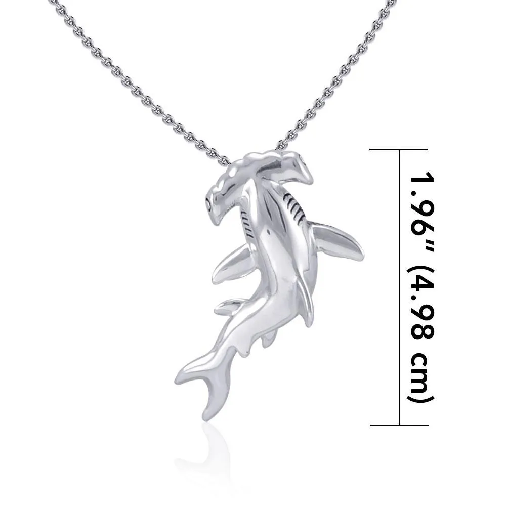 Hammerhead Shark Necklace & Pendant - 925 Real Sterling Silver