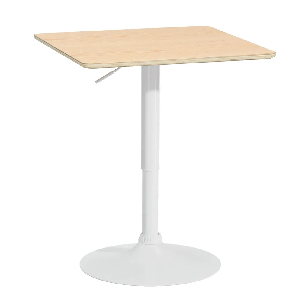 Height Adjustable Swivel Bar Table, Wood Grain, Artiss