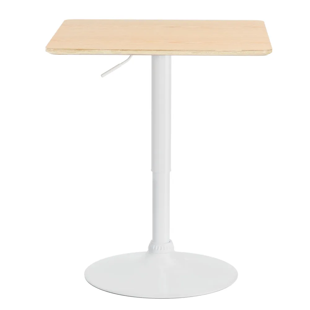 Height Adjustable Swivel Bar Table, Wood Grain, Artiss