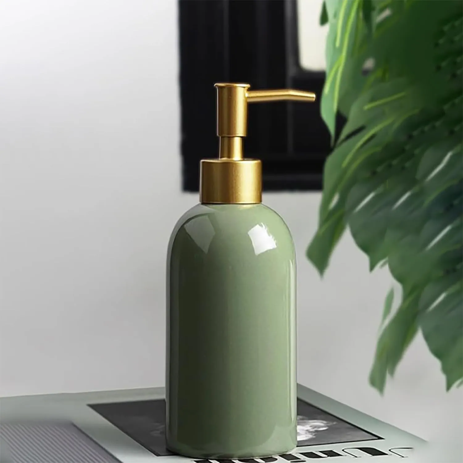 Homestic Liquid Soap Dispenser | Handwash Soap Dispenser | Soap Dispenser for Wash Basin | Shampoo Dispenser Bottle | Bathroom Dispenser Bottle | 420 ML | Green