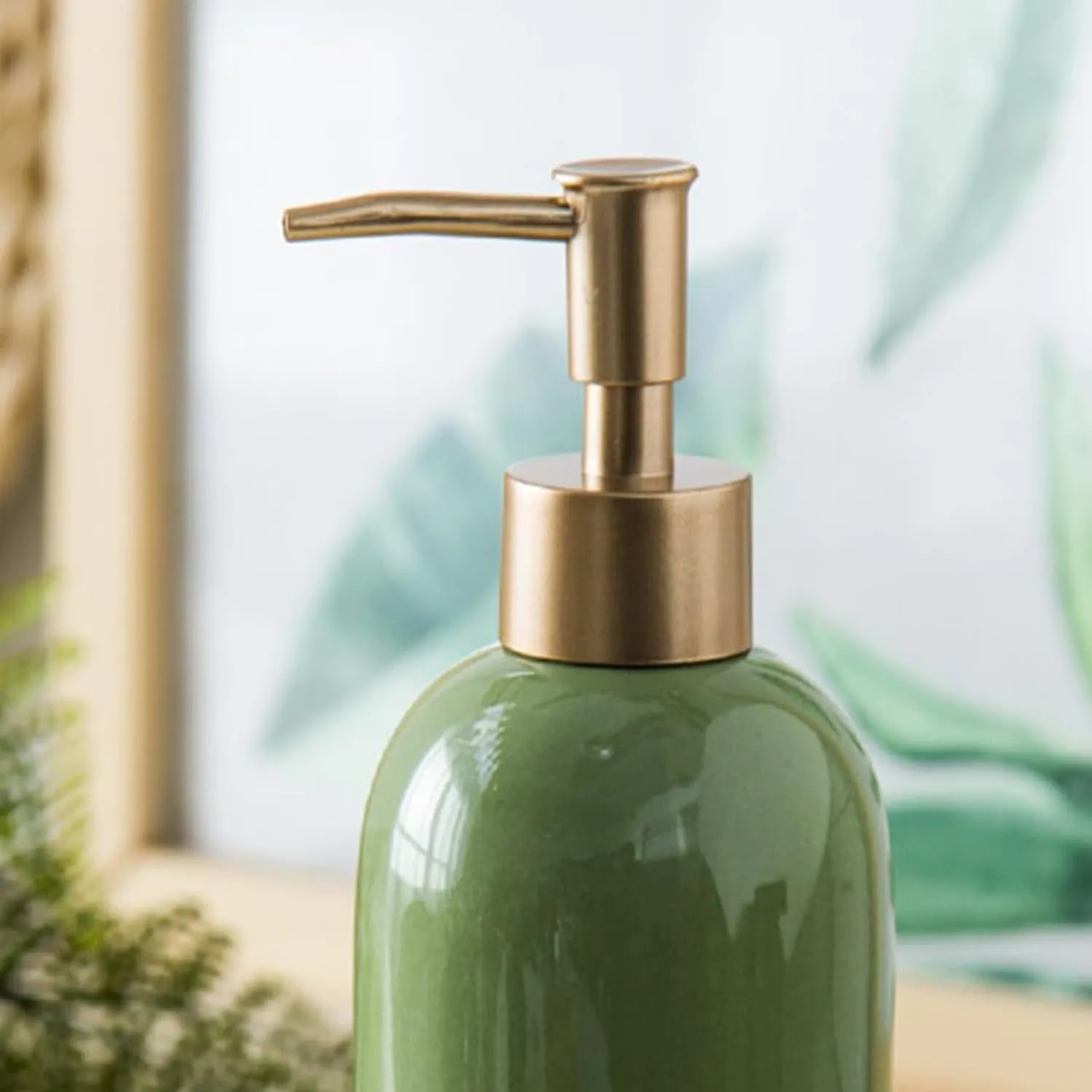 Homestic Liquid Soap Dispenser | Handwash Soap Dispenser | Soap Dispenser for Wash Basin | Shampoo Dispenser Bottle | Bathroom Dispenser Bottle | 420 ML | Green