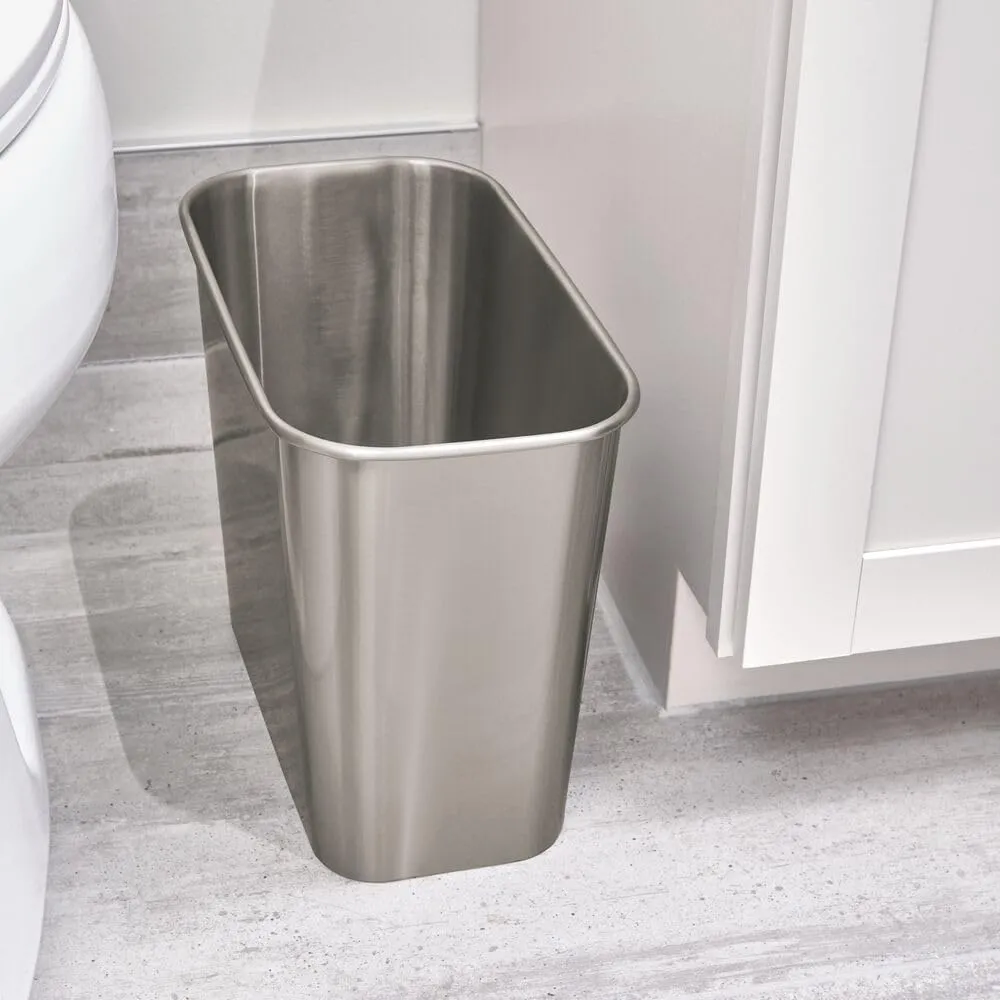 iDesign Mia Small Waste Can – Brushed Stainless Steel