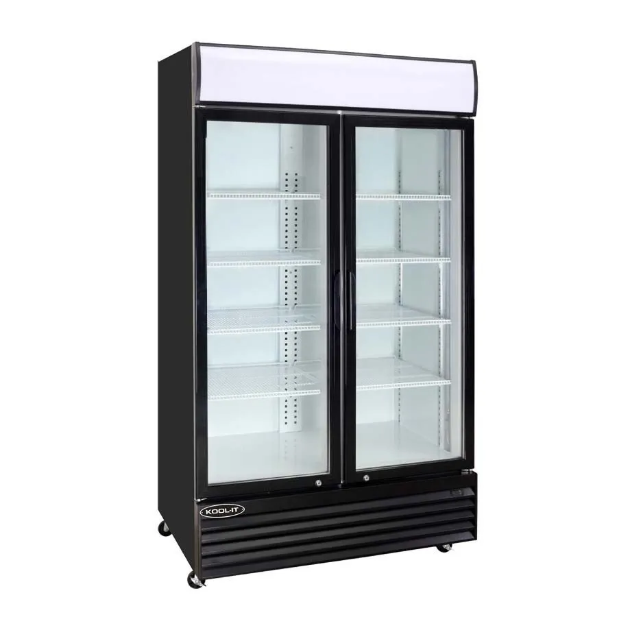 Kool-It KGM-36 45" Black Swing Glass Door Refrigerated Merchandiser with LED Lighting