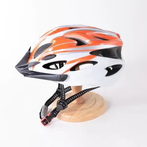 Kuber Industries Cycling Helmet with Detachable Visor|Helmet for Mountain, Road Bike & Skating|Breathable & Adjustable Bicycle Helmet|Ideal for Adults and Kids-Pack of 6 (Orange & White)