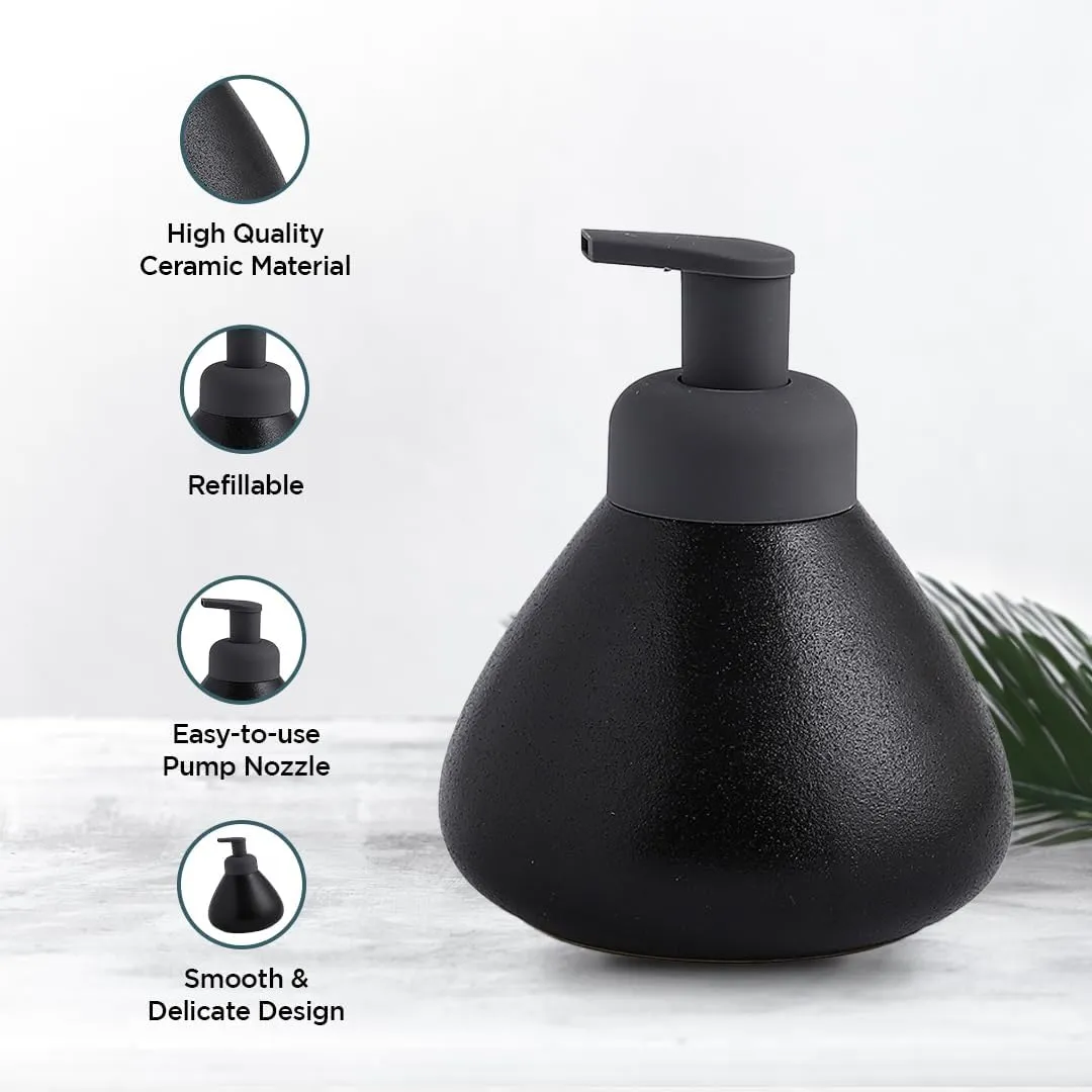 Kuber Industries Liquid Soap Dispenser | Handwash Soap Dispenser | Soap Dispenser for Wash Basin| Bathroom Dispenser Bottle | 18 Piece | Pack of 6 | 360 ml | JY00019 | Black