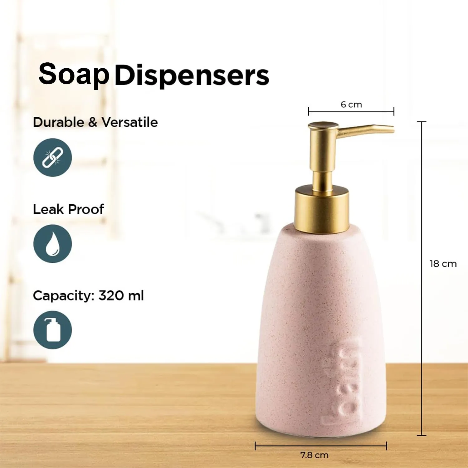 Kuber Industries Liquid Soap Dispenser | Handwash Soap Dispenser | Soap Dispenser for Wash Basin | Shampoo Dispenser Bottle | Bathroom Dispenser Bottle | ZX044GN | 320 ml | Green