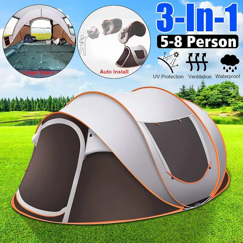 Large Capacity 4 to 5 Persons Automatic Pop Up Camping Tent-Large Capacity Camping Tent