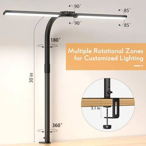 LED ScreenLinear Desk Fold Pro,Double Head Architect Desk Light with Clamp (30.7Inch)