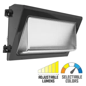 LED Wall Pack With Photocell, 80 Watts, Adjustable, 13000 Lumens, 30K/40K/50K, 120-277V