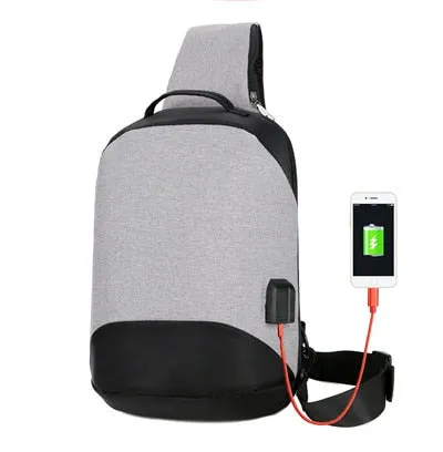 Lightweight Compact Sling Bag with USB Charging