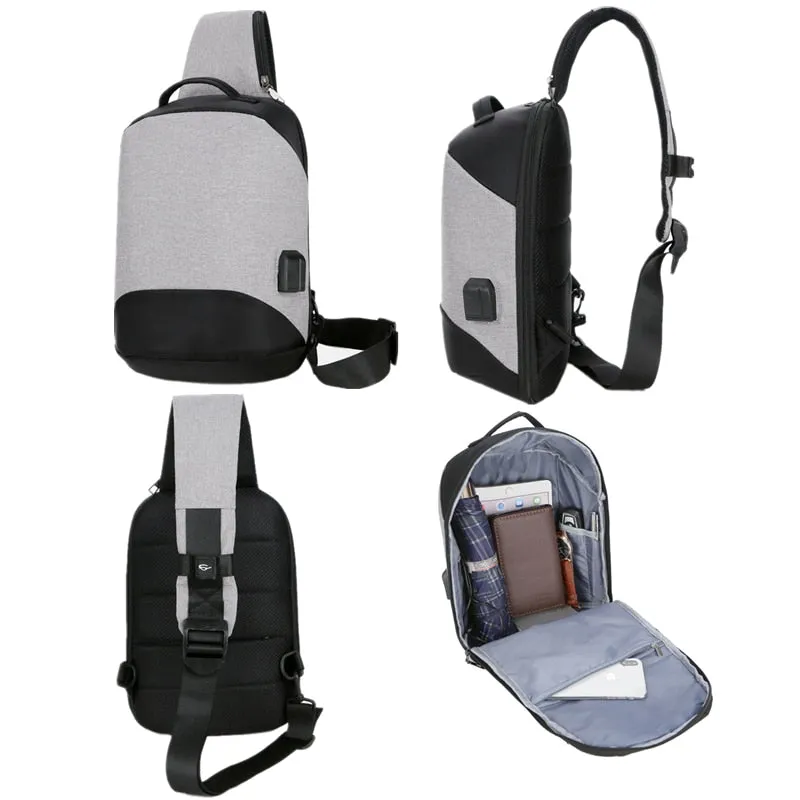 Lightweight Compact Sling Bag with USB Charging